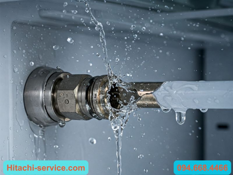 4 Nguyên nhân tủ lạnh Hitachi không bơm nước làm đá và cách xử lý hiệu quả 2 Đường ống nước bị hỏng hoặc rò rỉ